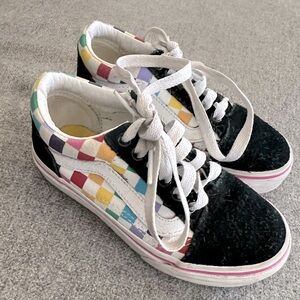 Girls Size 11 Rainbow Checkered Vans